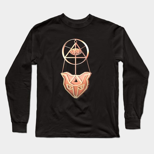 Golden cat amulet Long Sleeve T-Shirt by KSENIYAPAVLENKO